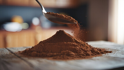 close up of a spoon with chocolate