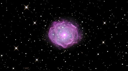 Vibrant space nebula illuminated by glowing supernova energy and starlight Twinkling stars complete this mesmerizing cosmic background