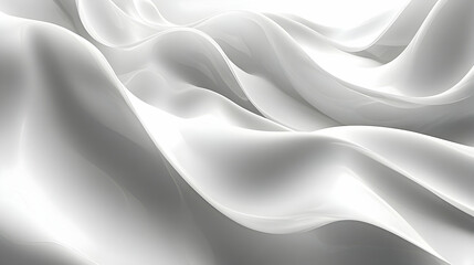 Obraz premium Fluid White Forms: Abstract Waves Dance Gracefully