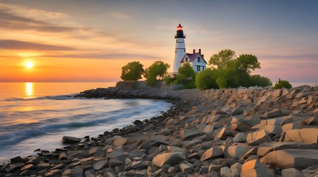 Marblehead Lighthouse on Lake Erie USA
