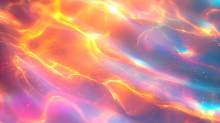 Vibrant Hues Shimmer, Flowing Abstract Art