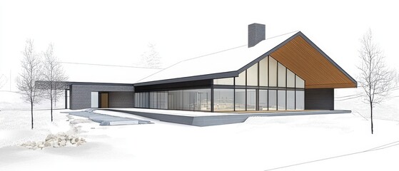 Architectural Masterpiece Amid the Snowy Landscape