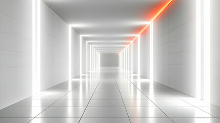 Obraz premium Abstract 3D Corridor with Neon Lights