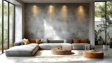 Modern Living Room 3D Illustration