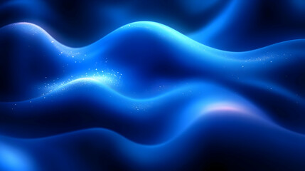 Fototapeta premium Blue Abstract Waves Sparkle Shimmering Glimmering Digital Art Background