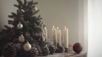 christmas tree and candle