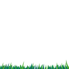 Obraz premium Green Grass Landscape Illustration