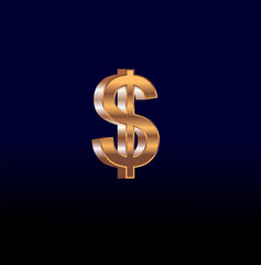 Obraz premium Luxurious Golden Currency 3D Symbols Vector Illustration Featuring Dollar Signs