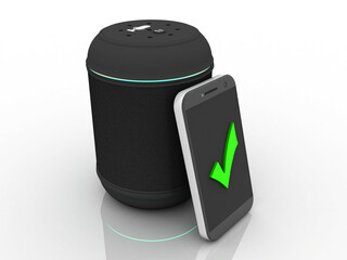 3d rendering latest technology Power bank with mobile phone
