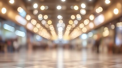 Spacious office layout with blurred people in casual wear engaging in tasks complemented by a soft bokeh background highlighting teamwork and modernity