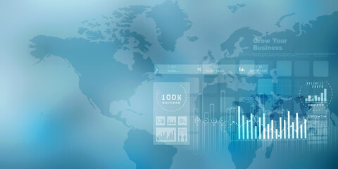 2d illustration Stock market online business concept. business Graph 
