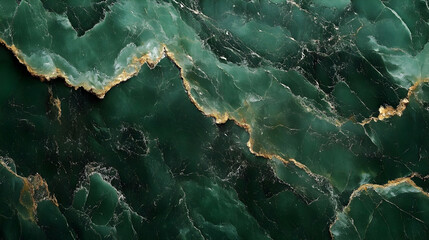 Fototapeta premium Emerald Green Marble Texture: Luxury Design Background, Gold Veins