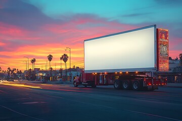 billboard blank for outdoor advertising poster or blank billboard at night time for advertisement. street light
