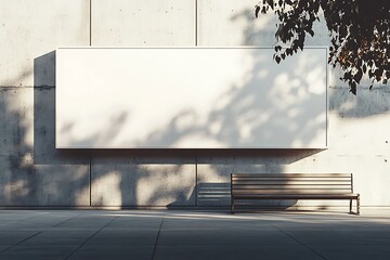 Blank billboard sign mockup in the urban environment, on the facade, empty space to display your advertising or branding campaign
