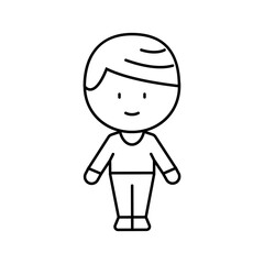 Obraz premium chibi character boy line icon vector. chibi character boy sign. isolated contour symbol black illustration