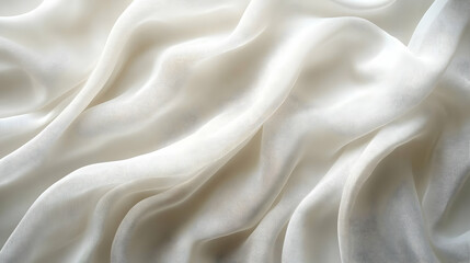 Obraz premium Elegant Cream Silk Drapes: Soft, Flowing Fabric Textures