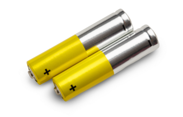 Two batteries isolated on white background