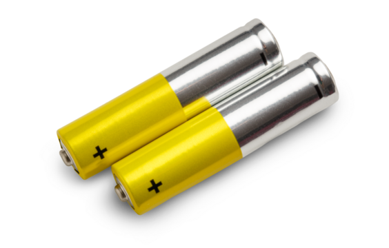 Two batteries isolated on white background