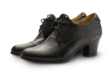 Black female pump leather shoes