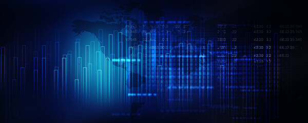 2d illustration Abstract futuristic electronic circuit technology background