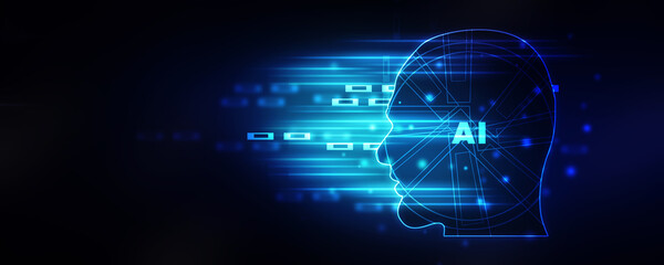 Fototapeta premium 2d illustration Artificial Intelligence (AI) concept 