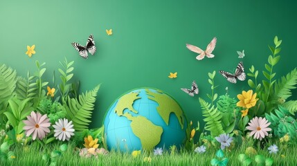 Naklejka premium Promoting environmental awareness and wildlife conservation for a sustainable future