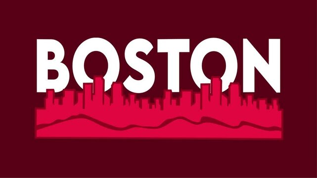 boston massachusetts on red background