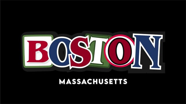 boston massachusetts on black background