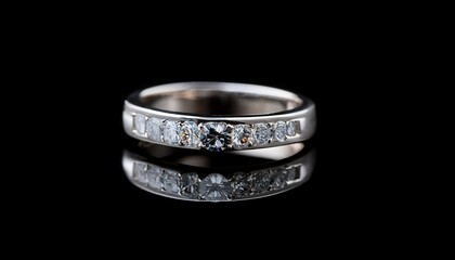 silver ring with diamonds