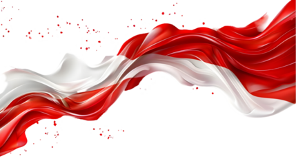 indonesian flag element, for decoration of indonesia celebration isolated on a transparent background