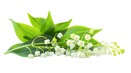 Lily of the valley isolated on a transparent background
