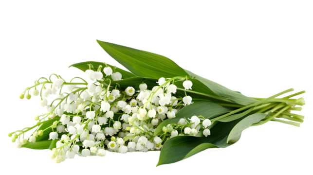 Lily of the valley isolated on a transparent background