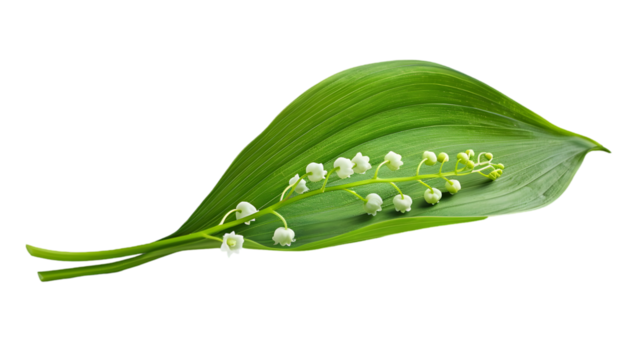 Lily of the valley Leaf isolated on a transparent background