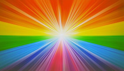 Obraz premium Vibrant Rainbow Burst Colorful Rays Speed Light Energy Background