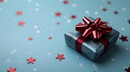 Obraz premium Gift wrapping celebration home still life festive atmosphere top angle holiday spirit for seo impact