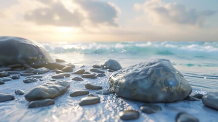 Seashore Rocks at Sunset