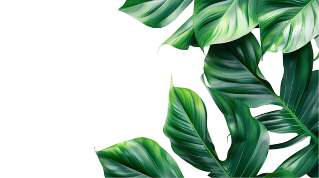 Natural of Tropical green leaves of leaf isolated on a transparent background - Powered by Adobe