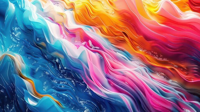 Dive into a world of vibrant fluidity. Colorful liquid artistry concept