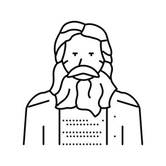 Obraz premium old man line icon vector. old man sign. isolated contour symbol black illustration