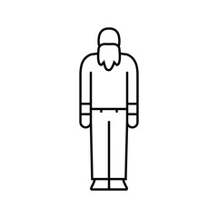 adult old man line icon vector. adult old man sign. isolated contour symbol black illustration