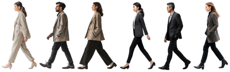 PNG People side view set on transparent background