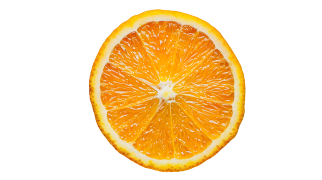 orange slice isolated on a transparent background