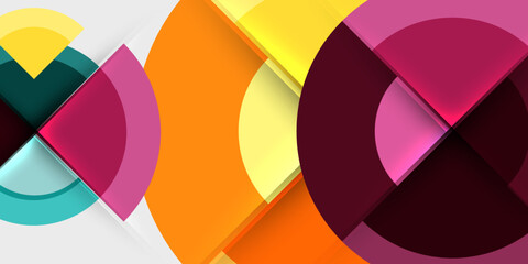 Obraz premium Circle and semi circle geometric background. Vector Illustration For Wallpaper, Banner, Background, Card, Book Illustration, landing page