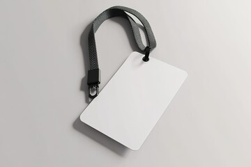 Blank White ID Card with Lanyard Mockup