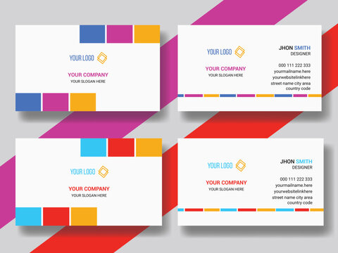 Creative fashion colorful modern professional business card template design corporate identity design.