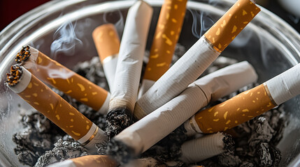 Cigarettes are Hazardous to Your Health Day. Cigarettes background.