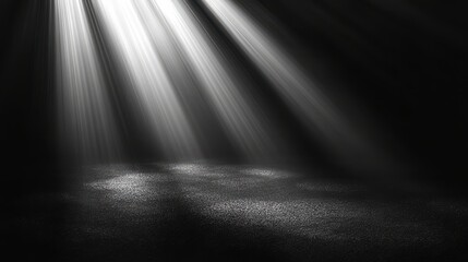 White light rays with a glow effect on a transparent black background