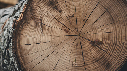 Close-up image of an Alder tree trunk cross-section displaying annual growth rings, natural wood patterns, and rich textures, ideal for backgrounds, design elements, and woodworking projects. 