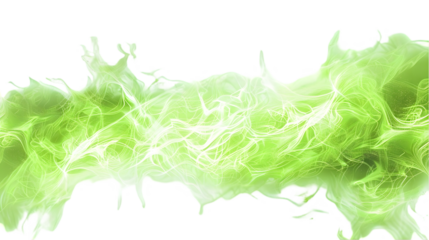 plasma glowing electric green hologram isolated on a transparent background