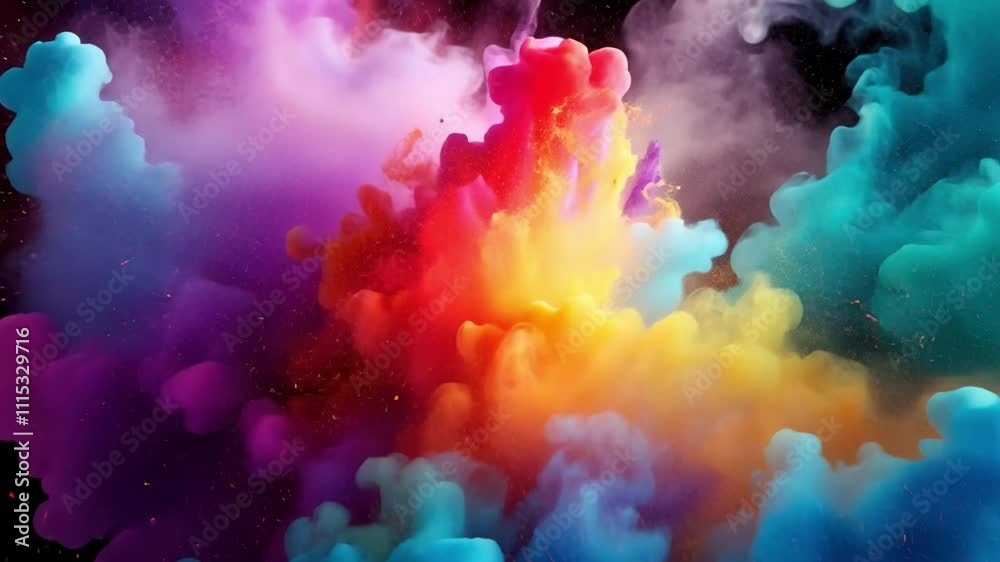 Aufkleber abstract art: a vibrant explosion of color, capturing the essence of creativity and artistic express